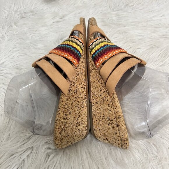Donald J Pliner Rainbow Striped DARA Cork Wedge Sandal, Multi-Color Size 9M - Picture 6 of 10